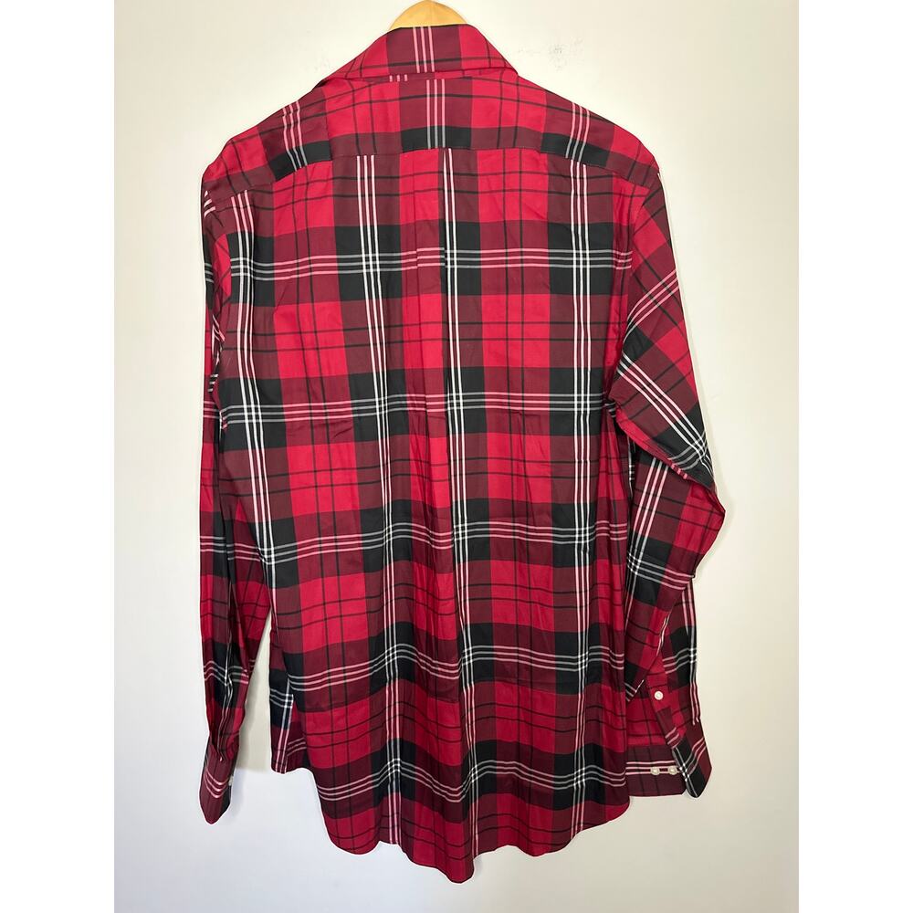 Lauren Ralph Lauren Red Black Plaid Button Down Long Sleeve Size L Dress Shirt - Picture 4 of 7